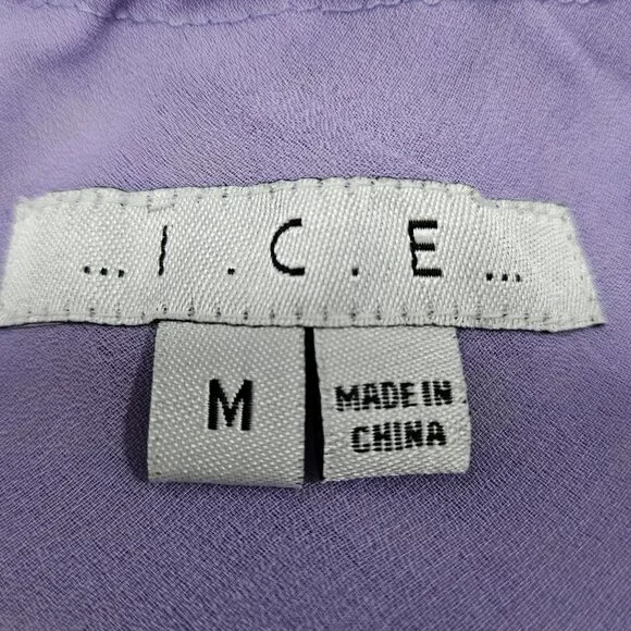 VTG I.C.E. Purple Green 100% Silk Chiffon Floral Beaded Flowy Maxi Long Skirt M - Picture 3 of 13